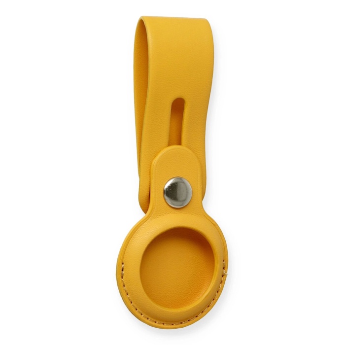 KYL06 Airtag Askılı Deri Kılıf - Sarı