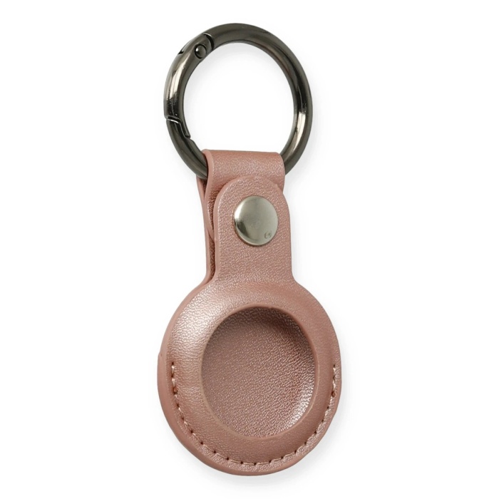 KYL06 Airtag Anahtarlık Deri Kılıf - Rose Gold