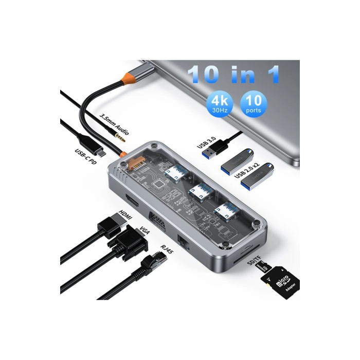 KYL06 Dönüştürücü 10in1 Hub SW10V - Gri