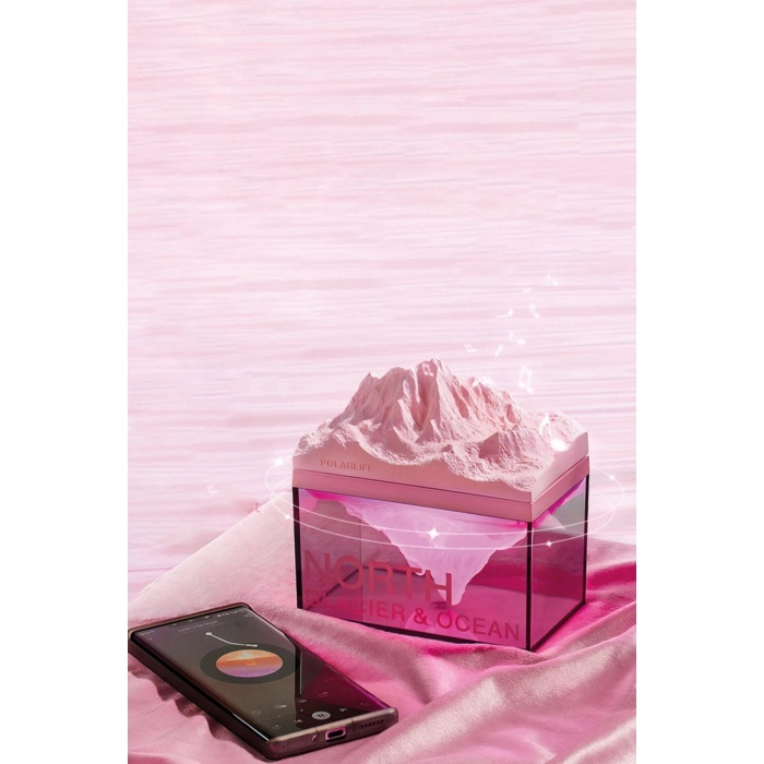 KYL06 Z4 Kuzey Okyanus Temalı Gece Lambası Özellikli BT Kablosuz Hoparlör - Pembe