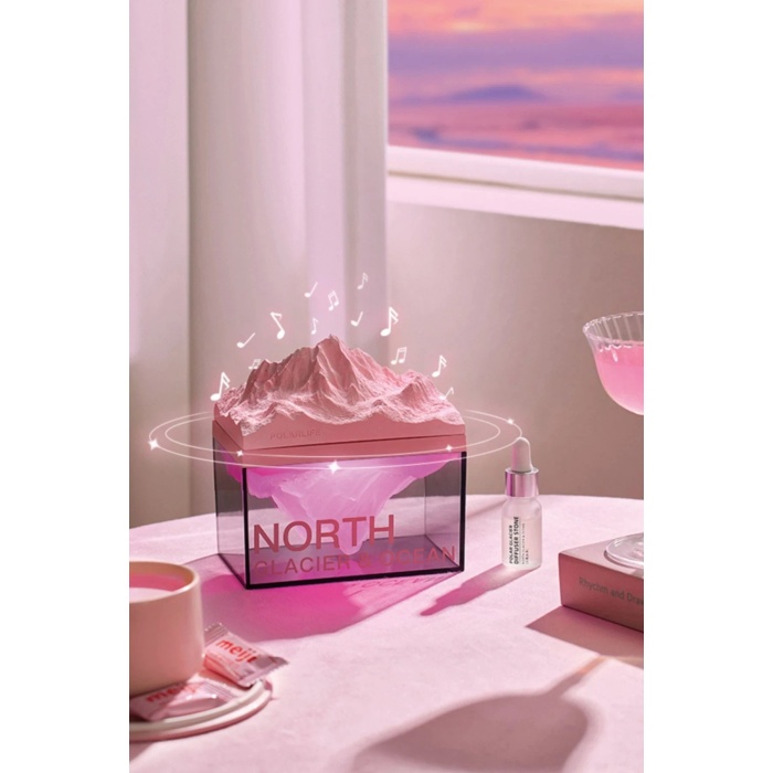 KYL06 Z4 Kuzey Okyanus Temalı Gece Lambası Özellikli BT Kablosuz Hoparlör - Pembe