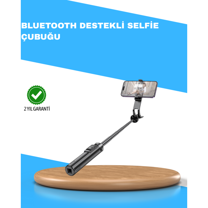 Uzaktan Kumandalı Bluetooth Selfie Çubuğu– Işıklı, 130 cm Ayarlanabilir
