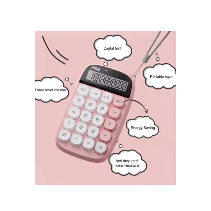 Sevimli Kare Tuşlu 10 Haneli Ldc Ekran Hesap Makinası Kahverengı