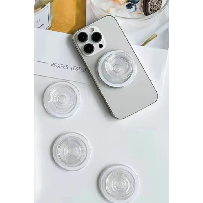 KYL06 Kickstand Taşlı Magsafe Stand - Beyaz