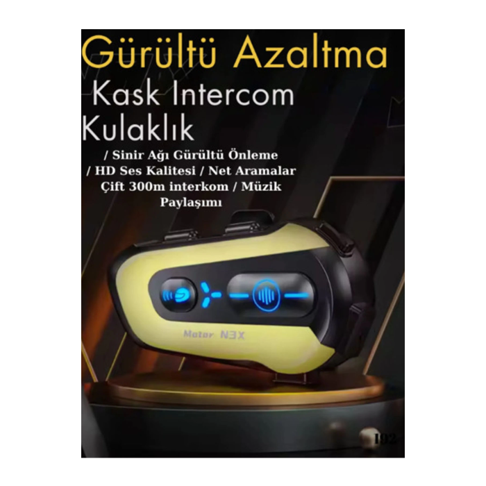 N3x Rgb Işıklı Intercom 3 Kişi Bağlantılı 1000mah Motosiklet Bluetooth Kulaklık Seti