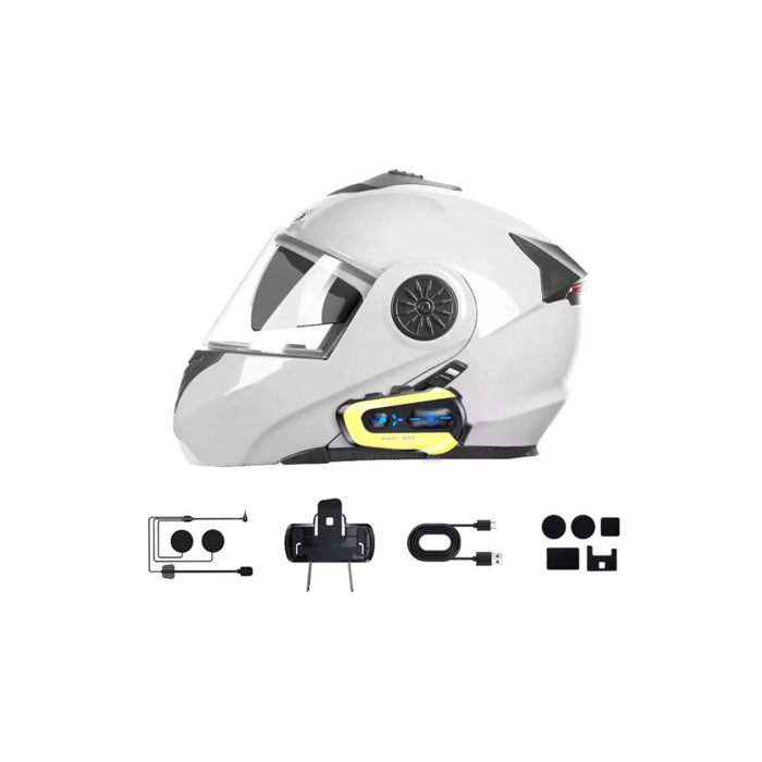 N3x Rgb Işıklı Intercom 3 Kişi Bağlantılı 1000mah Motosiklet Bluetooth Kulaklık Seti