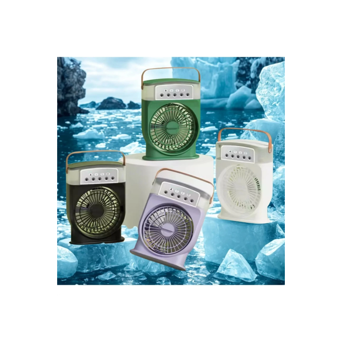 Şarjlı 600 Ml Su Hazneli Taşınabilir Masaüstü Vanilatör  Güçlü Fan Ve 2000 Mah Pil Siyah