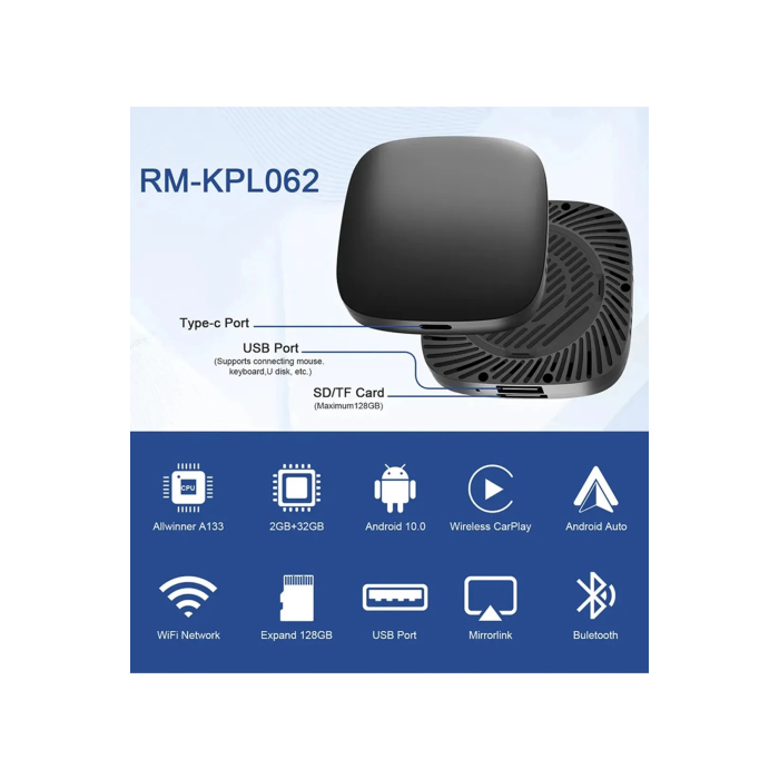 Wireless Carplay Android Araba 4 Çekirdekli Akıcı Fullhd 1080p Wifi 2.4/5g 2gb/32gb