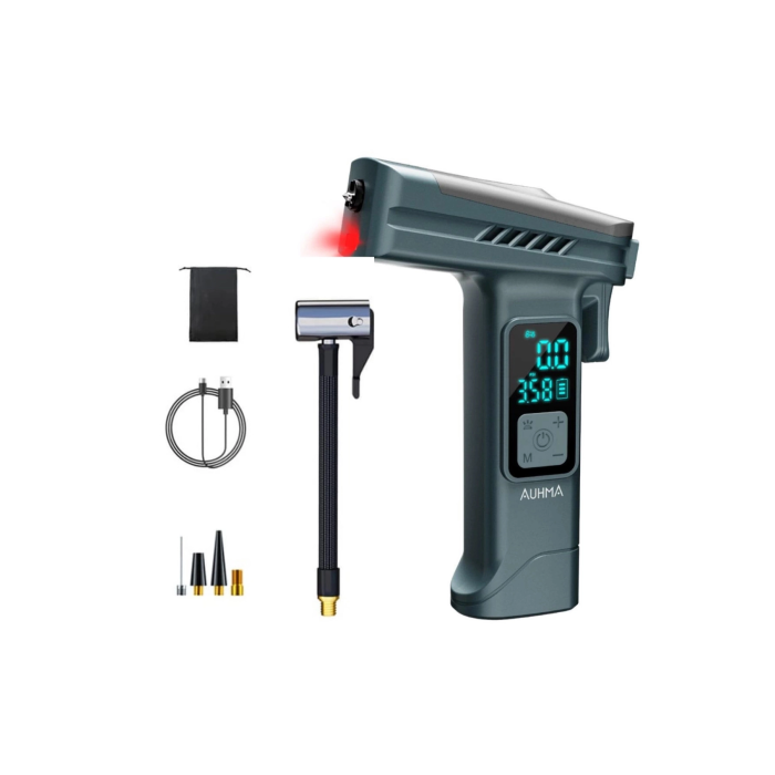 Araba Hava Pompası 4’ü 1 Arada: Kompresör + Cam Kırıcı + Kemer Kesici + Led Işık Şarjlı 4000mah Araç Kompresörlü