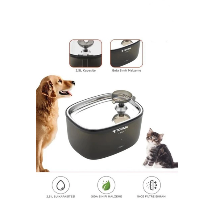 Otomatik Filtreli Kedi Köpek Su Pınarı Su Çeşmesi Ultra Sessiz Su Şelalesi 2.5lt