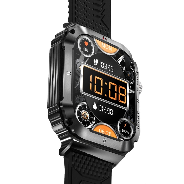 KYL06 OD3 2.1 inç IPS Ekran IP68 Su Geçirmez Konuşma ve NFC Özellikli Akıllı Saat - Siyah