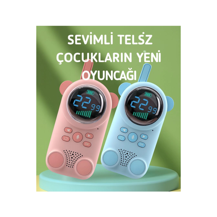 Çocuklar Için Kamp Yürüyüş El Telsizi Şarj Edılebılır 3km Menzil Mavi