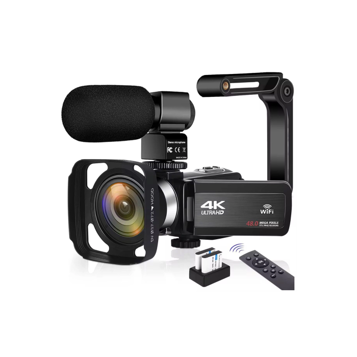 4k Vlog Dijital Video Kamera Wifi 48mp 16x Kaydedici Fotoğrafçılık 3.0’’ıps Dokunmatik Ekran Mikrofon Çift Batarya