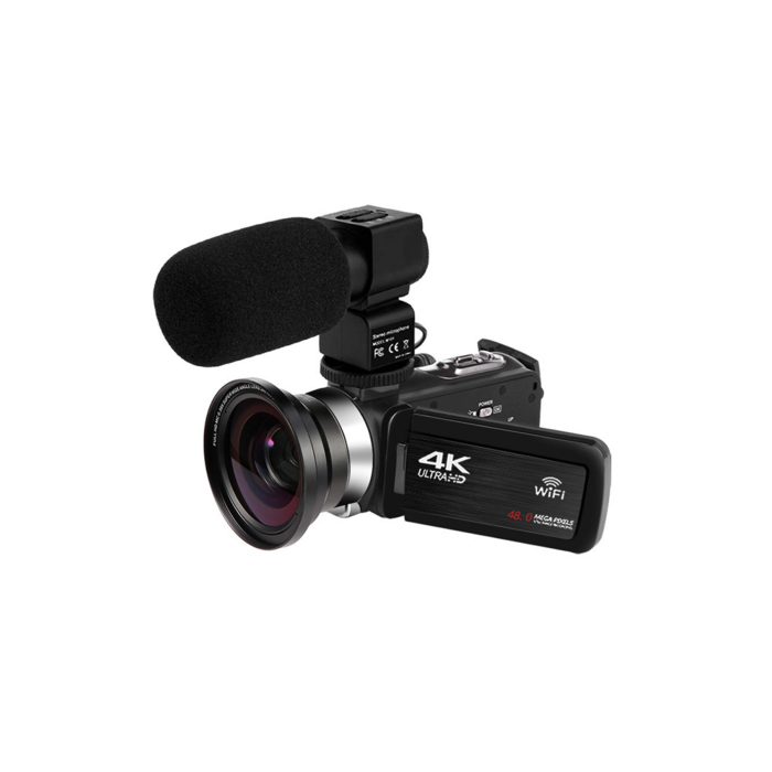4k Vlog Dijital Video Kamera Wifi 48mp 16x Kaydedici Fotoğrafçılık 3.0’’ıps Dokunmatik Ekran Mikrofon Çift Batarya
