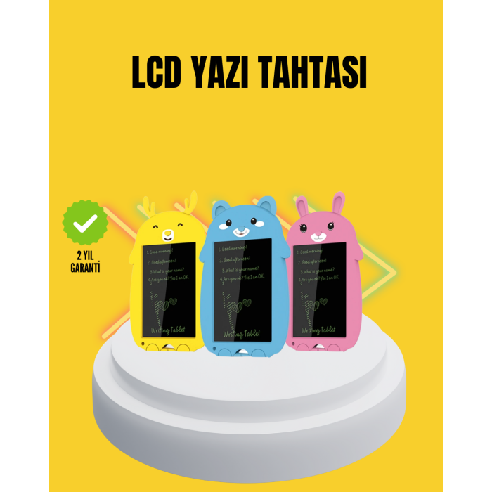Tek Tuşla Silinebilir LCD Yazı Tableti | Çocuklar İçin Eğitim Tableti