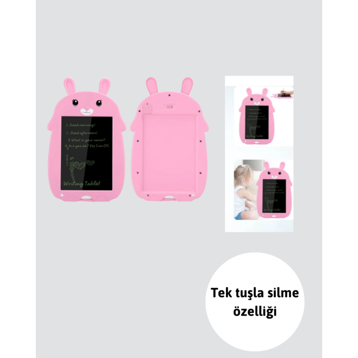 Tek Tuşla Silinebilir LCD Yazı Tableti | Çocuklar İçin Eğitim Tableti