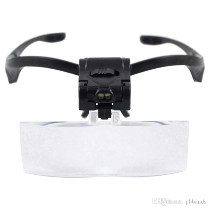 Işıklı Gözlük Büyüteç  5 Farklı Lens 9892b