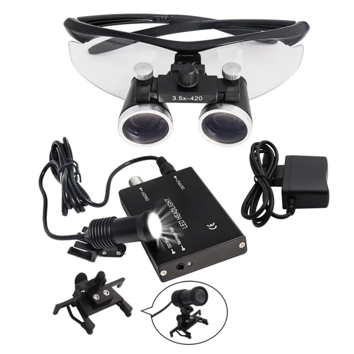 3.5x420mm  Diş Cerrahi Gözlük Lens Büyüteç,taşıma Çantalı