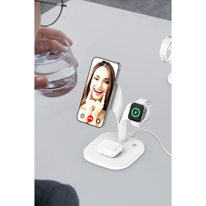 KYL06 YM-UD22 Kablosuz Şarj Masaüstü Set - Pembe