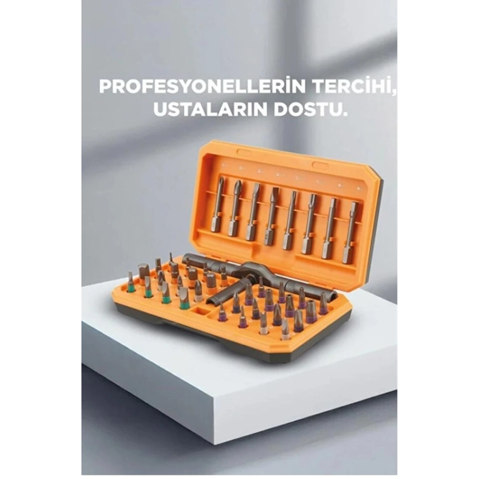 Profesyonel Tornavida Seti 40 Parça Çok Uçlu Kapsamlı Tamir Seti Gri