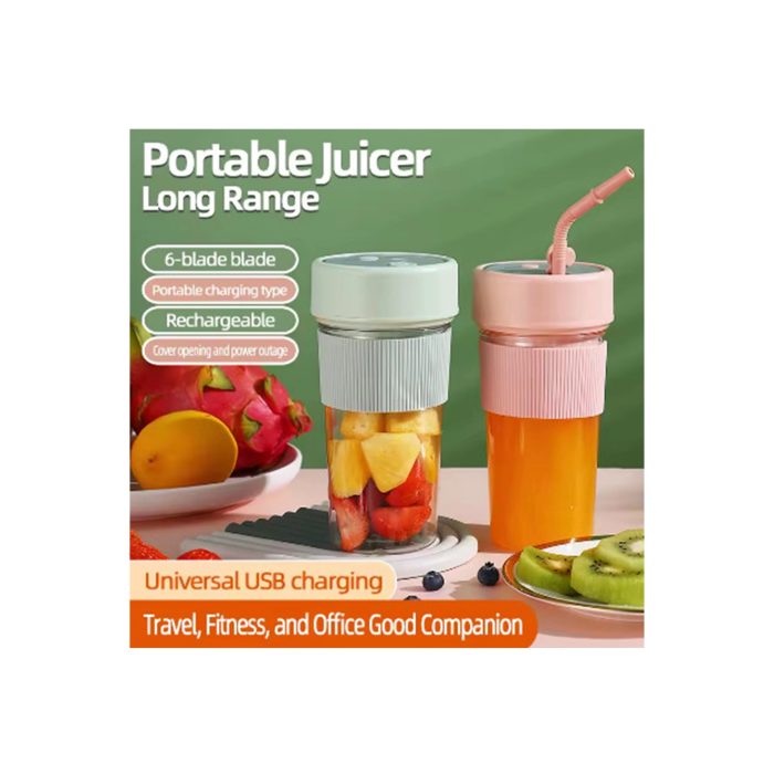 Mini Taşınabilir Mikser 350 Ml Smoothie Makinesi Meyve Sıkacağı Şarj Edilebilir Blender Pembe