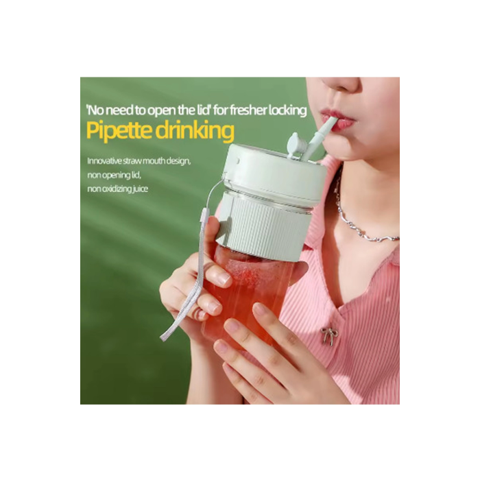 Mini Taşınabilir Mikser 350 Ml Smoothie Makinesi Meyve Sıkacağı Şarj Edilebilir Blender Yeşil