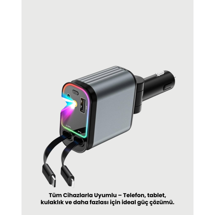 Renault, Peugeot, Citroen, Fiat Araçlar için Hızlı Şarjlı Araç Çakmaklık Adaptörü