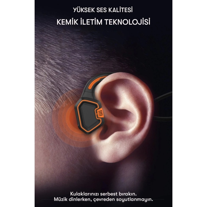 KYL06 AS9 Suya Dayanıklı Bluetooth Kulaklık - Siyah