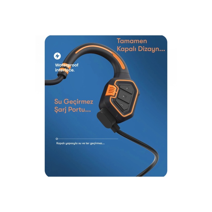 KYL06 AS9 Suya Dayanıklı Bluetooth Kulaklık - Siyah