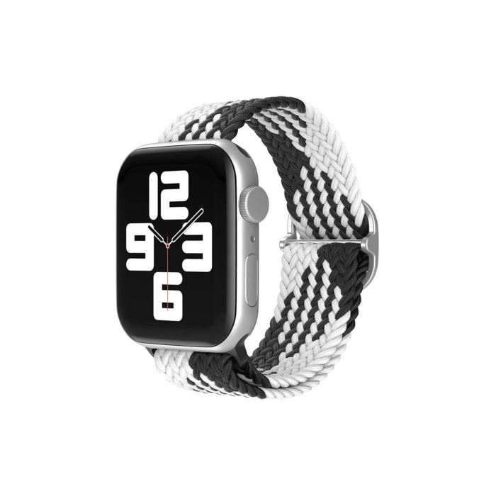 KYL06 Apple Watch 38mm Star Kordon - Siyah-Beyaz
