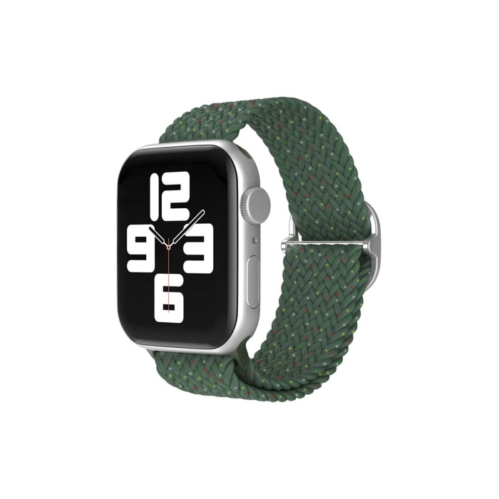 KYL06 Apple Watch 38mm Star Kordon - Benekli Koyu Yeşil
