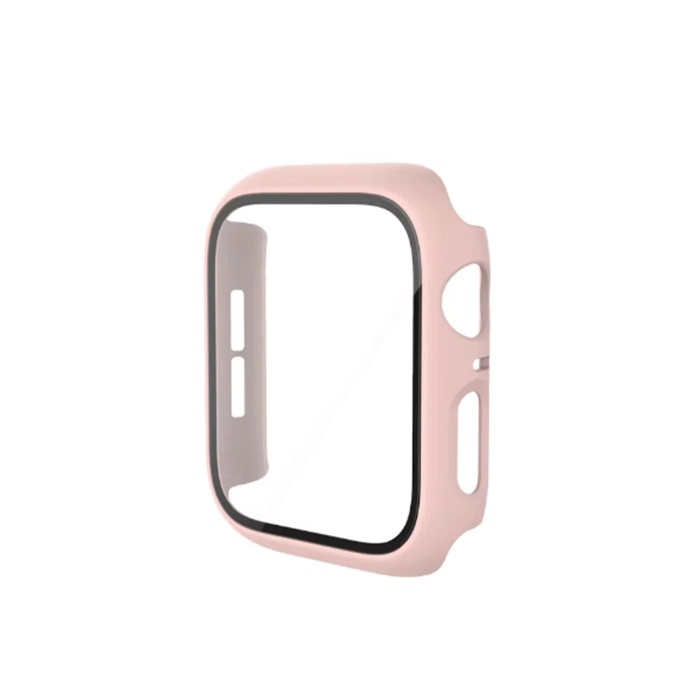 KYL06 Apple Watch 44mm Camlı Kasa Ekran Koruyucu - Pembe