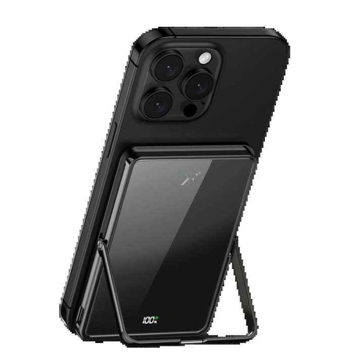 KYL06 PW580 5.000 mAh 20W Type-C 15W Kablosuz Şarj 3W Saat Şarj ve 5W Kulaklık Şarj Destekli PD Hızlı Şarj Magsafe Powerbank - Siyah