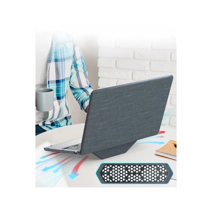 KYL06 Macbook Air 13.6 Macbook Kumaş Kapak - Gri