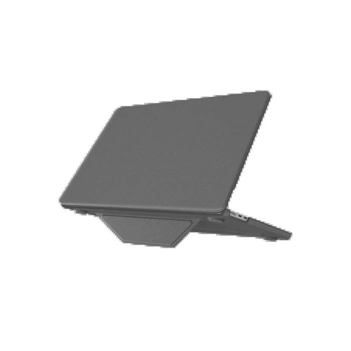 KYL06 Macbook Air 15 2024 Macbook Deri Kapak - Gri