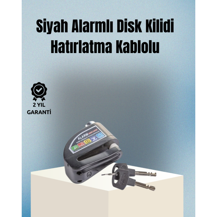 Motosiklet ve Bisiklet İçin 6mm Pinli Alarmlı Disk Kilidi