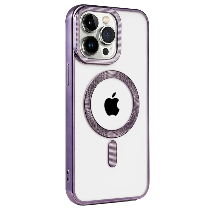 KYL06 iPhone 14 Pro Max Kılıf Kronos Magsafe Kapak - Derin Mor
