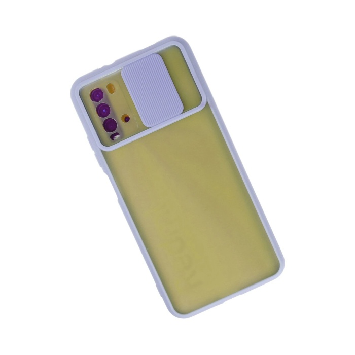 KYL06 Xiaomi Redmi 9T Kılıf Palm Buzlu Kamera Sürgülü Silikon - Lila