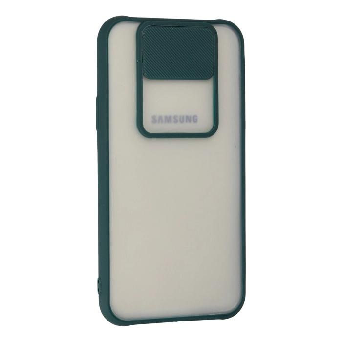 KYL06 Samsung Galaxy J7 Kılıf Palm Buzlu Kamera Sürgülü Silikon - Yeşil