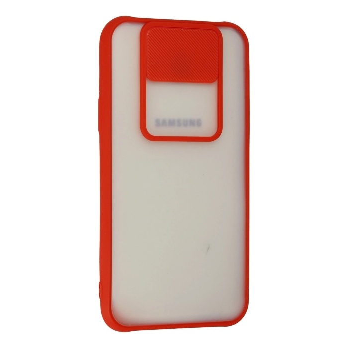 KYL06 Samsung Galaxy J7 Kılıf Palm Buzlu Kamera Sürgülü Silikon - Kırmızı