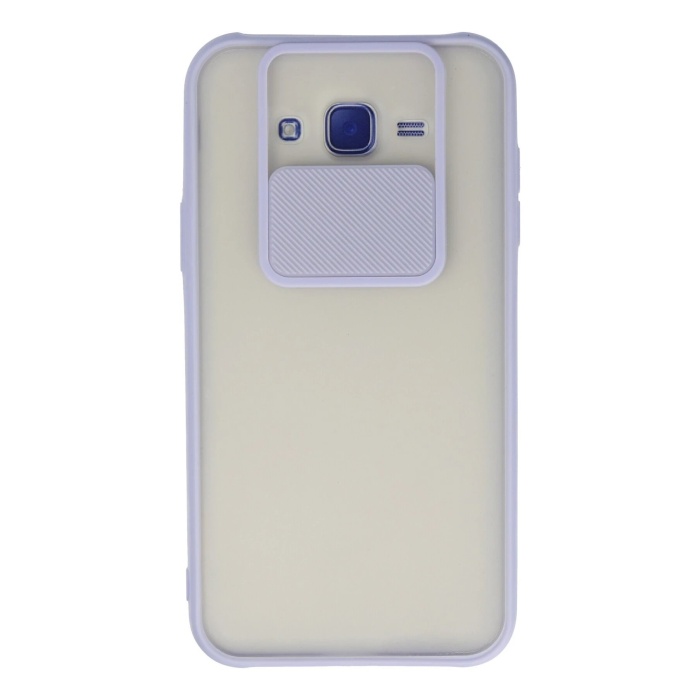 KYL06 Samsung Galaxy J7 Kılıf Palm Buzlu Kamera Sürgülü Silikon - Lila