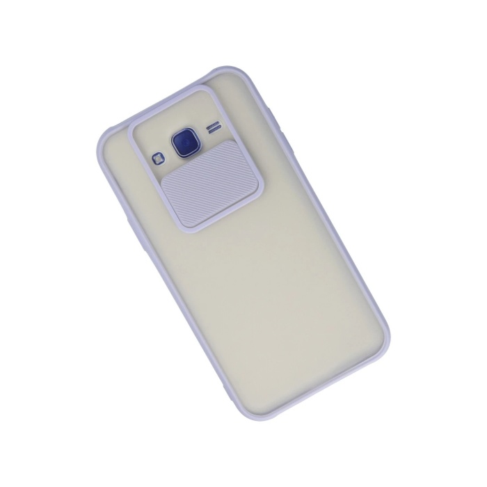 KYL06 Samsung Galaxy J7 Kılıf Palm Buzlu Kamera Sürgülü Silikon - Lila