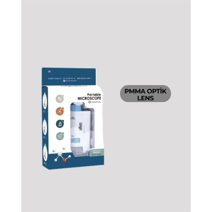 PMMA Optik Lensli Kompakt Taşınabilir Mikroskop