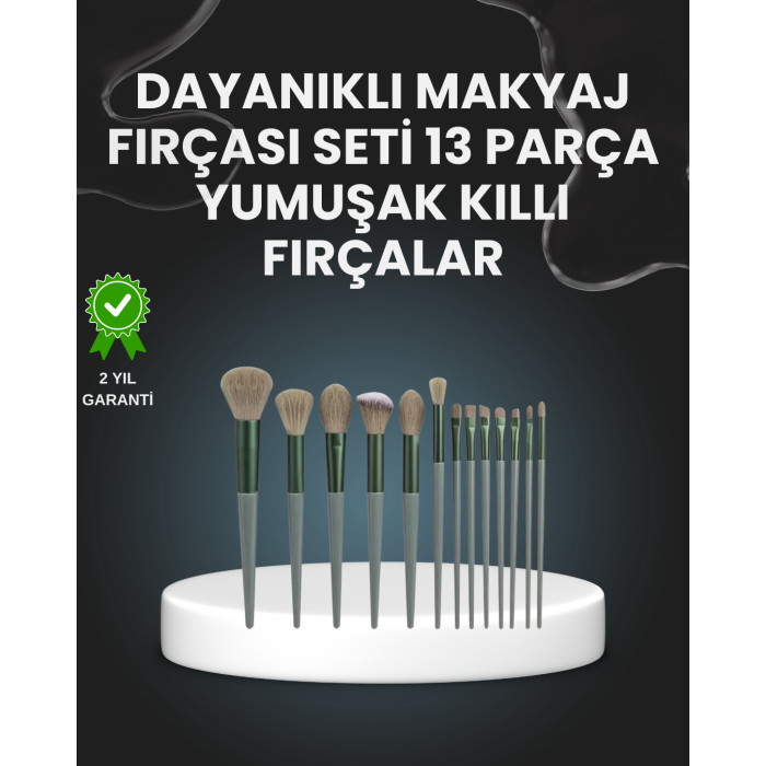 13lü Fiber Kıllı Yumuşak Makyaj Fırçası Seti Taşınabilir ve Ergonomik Tasarım