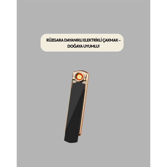 USB Şarjlı Alevsiz Elektronik Çakmak – Rüzgara Dayanıklı, Gazsız, Güvenli Kullanım
