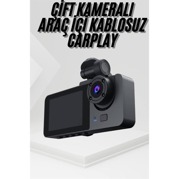 3 Kameralı 2 İnç 1080P Araç İçi Kamera Sürüş Kamerası CarPlay