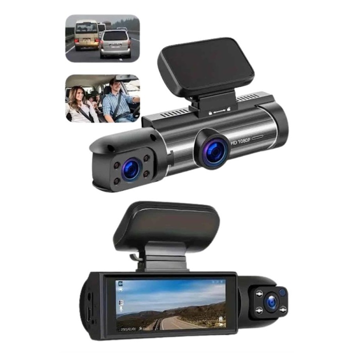 Araç Kamerası Black Box Çift Kameralı Ekranlı Full HD Sürüş Kamerası