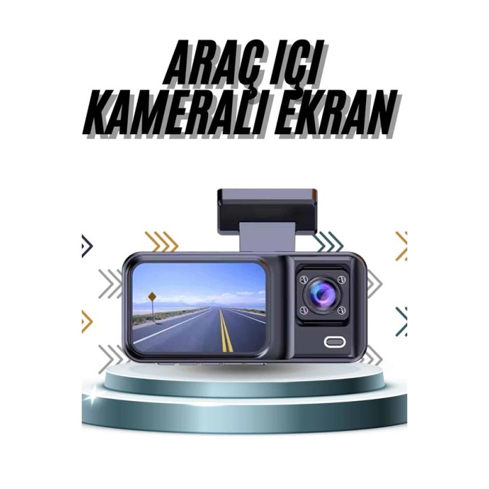DVR Araç İçi Kamera Ön ve İç Kamera 2 İnç Ekranlı Çift Kamera