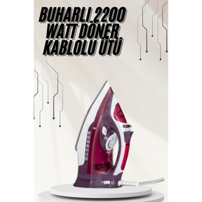 Modern Tasarım 2200W Dayanıklı Buharlı Seramik Kaplama Ütü