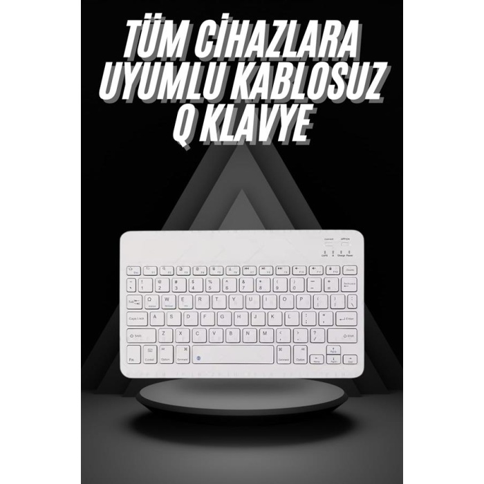 Q Klavye Türkçe Bluetooth Klavye Tüm Cihazlara Uyumlu Kablosuz